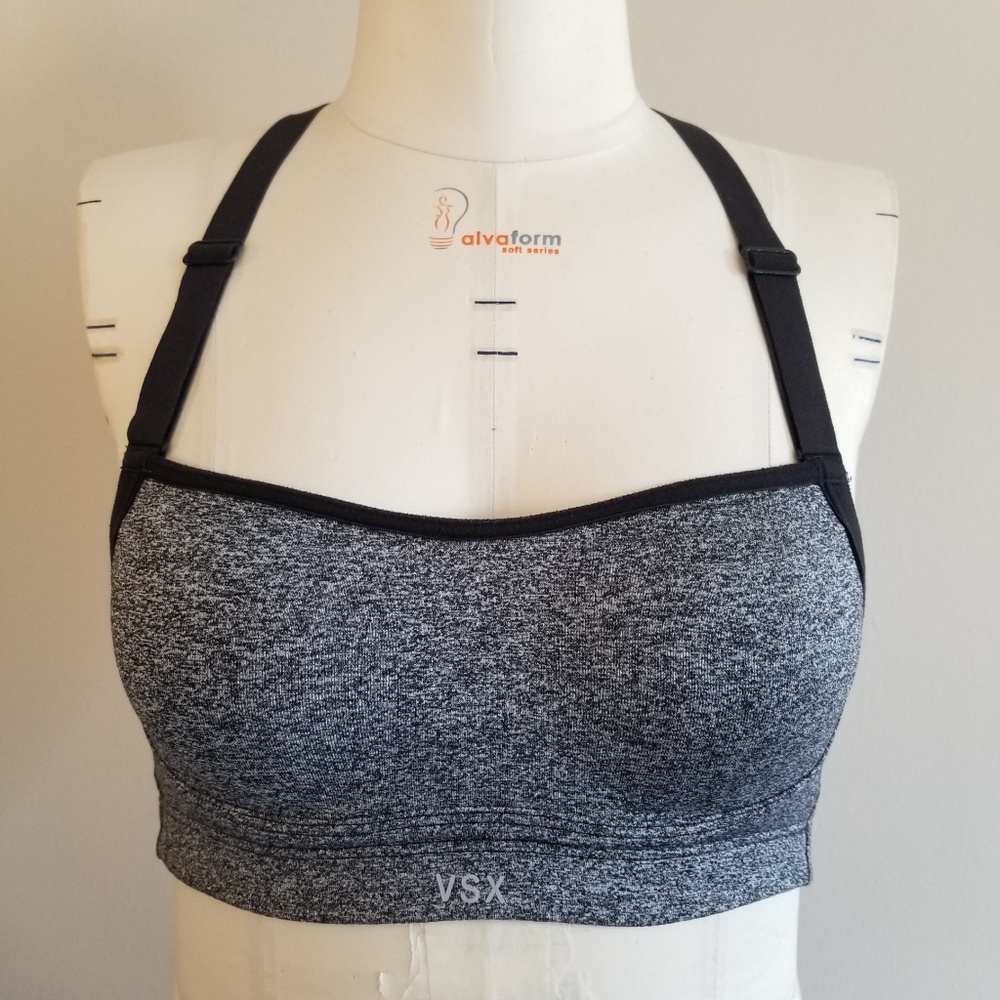 Victoria's Secret VSX Grey / Black Angel Sport Bra